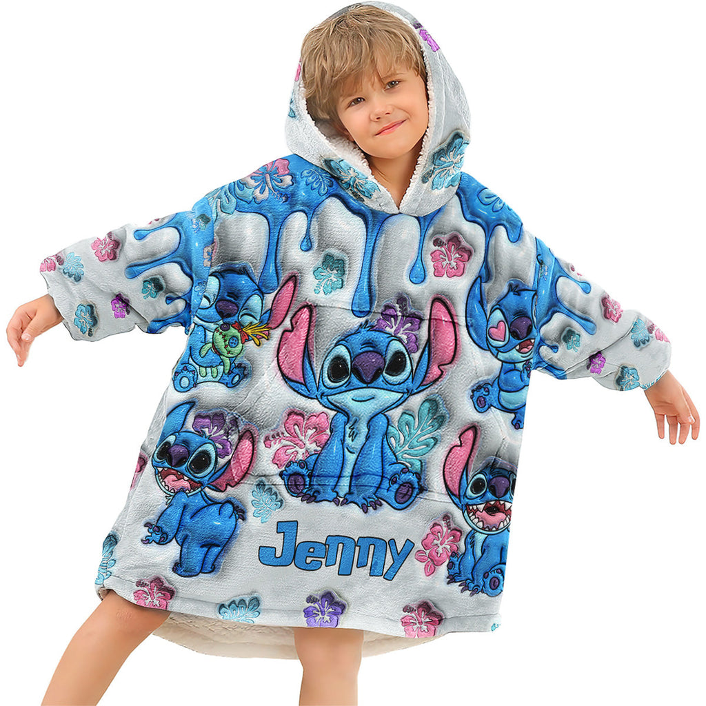 Personalized Ohana Blanket Hoodie Custom Name Gift for Family Blanket Hoodie GradoCreations