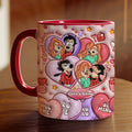 Personalized Valentine’s Day Accent Mug Custom Name Gift for Couple Accent Mug GradoCreations