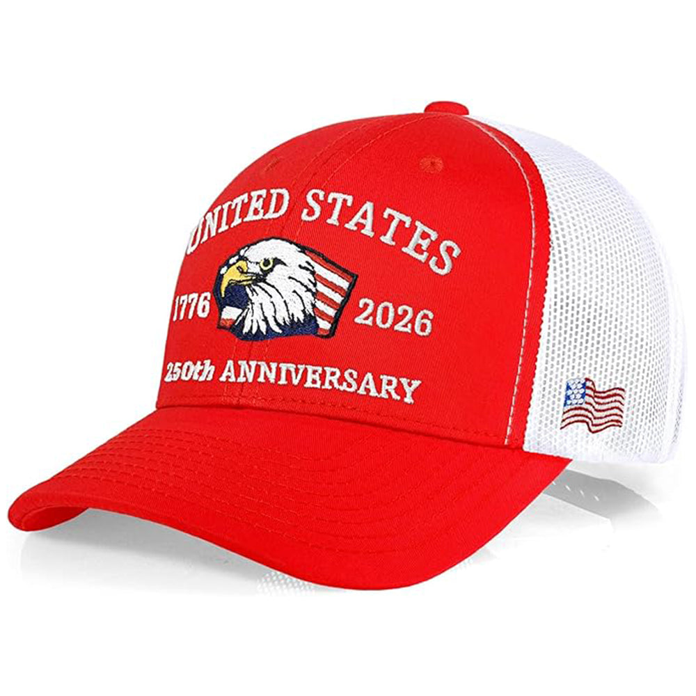 Personalized Patriotic Trucker Hat 250th Anniversary Gift HN590 - Embroidered Trucker Hat GradoCreations
