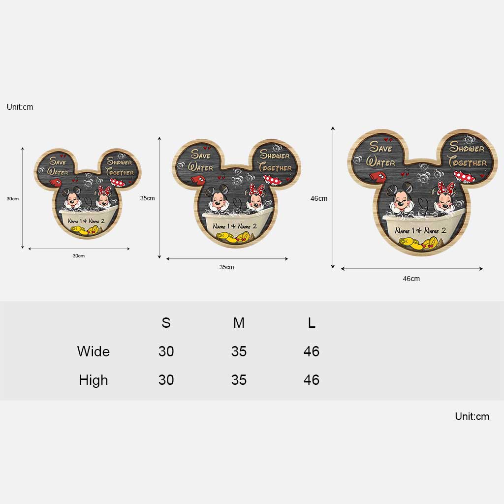 Personalized Mickey Mouse Wood Sign for Couples | Custom Name Gift Wood Sign GradoCreations