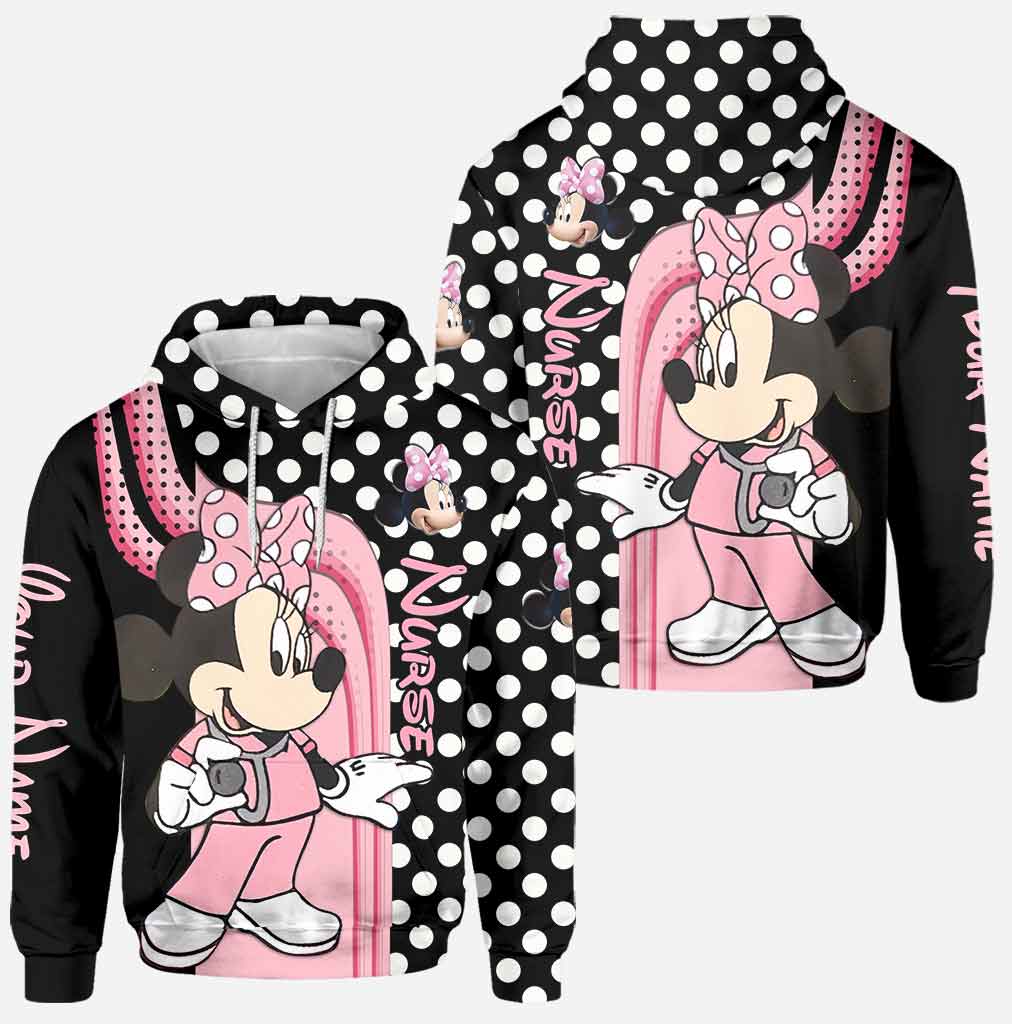 Personalized Minnie Mouse Nurse Hoodie and Leggings Set Hoodie & Leggings GradoCreations