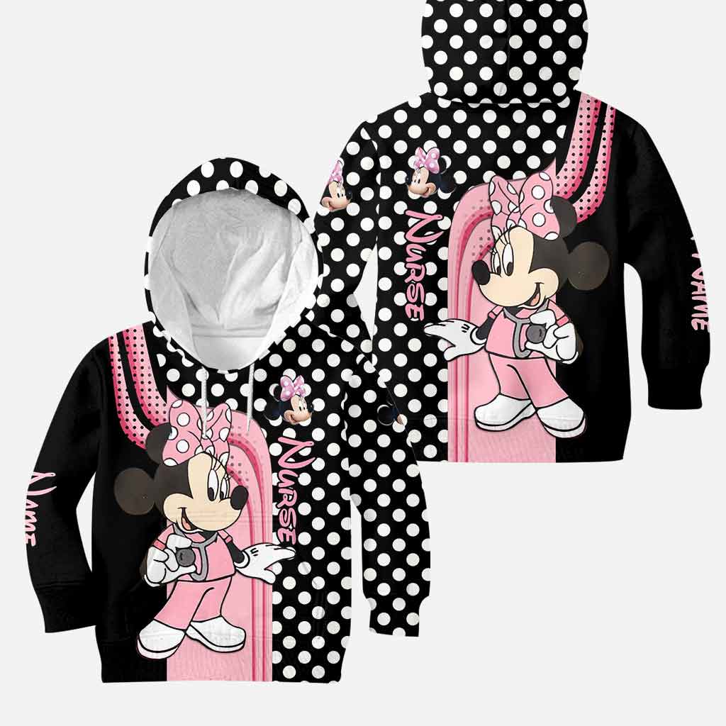 Personalized Minnie Mouse Nurse Hoodie and Leggings Set Hoodie & Leggings GradoCreations