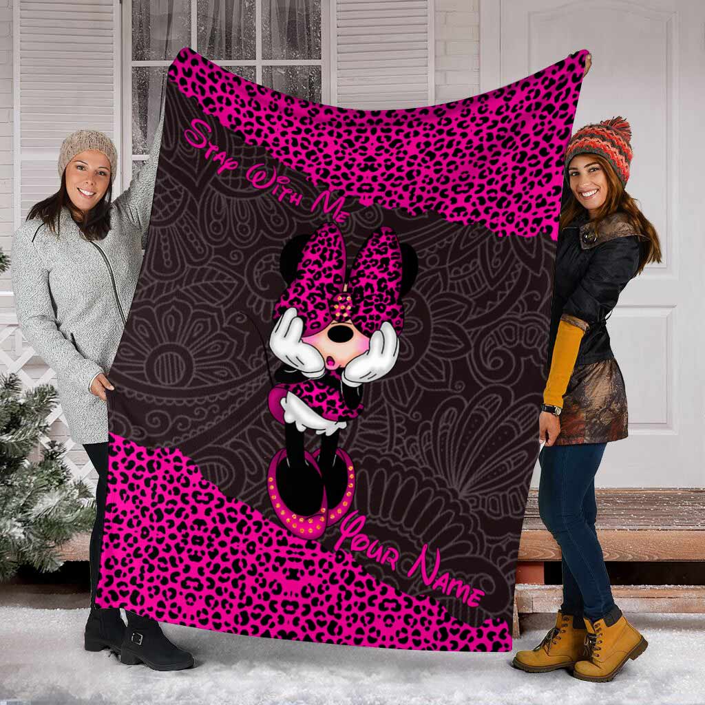 Personalized Leopard Print Mouse Blanket Custom Name Gift Blanket GradoCreations