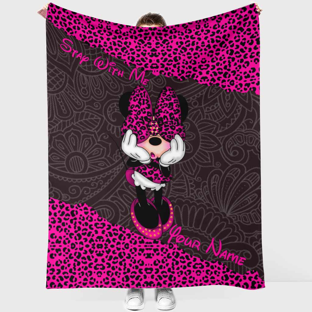 Personalized Leopard Print Mouse Blanket Custom Name Gift Blanket GradoCreations