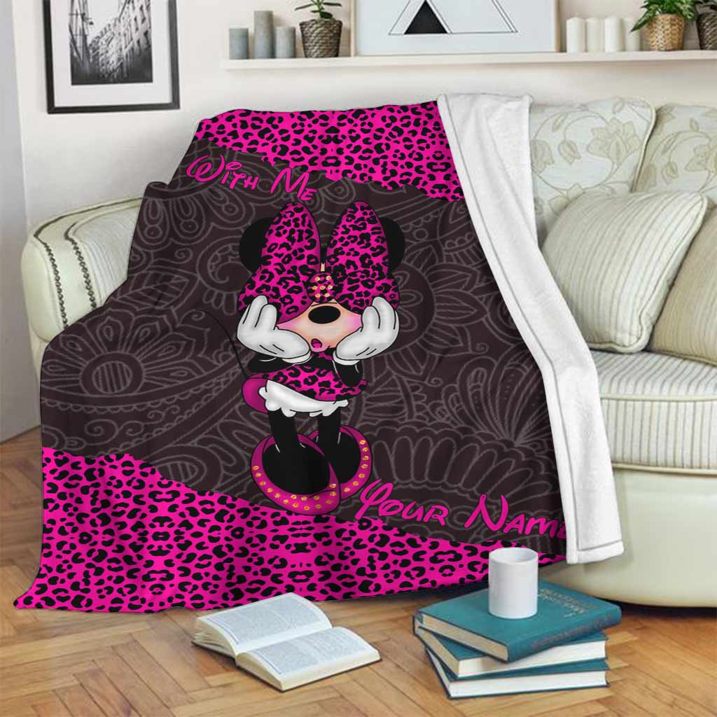 Personalized Leopard Print Mouse Blanket Custom Name Gift Blanket GradoCreations