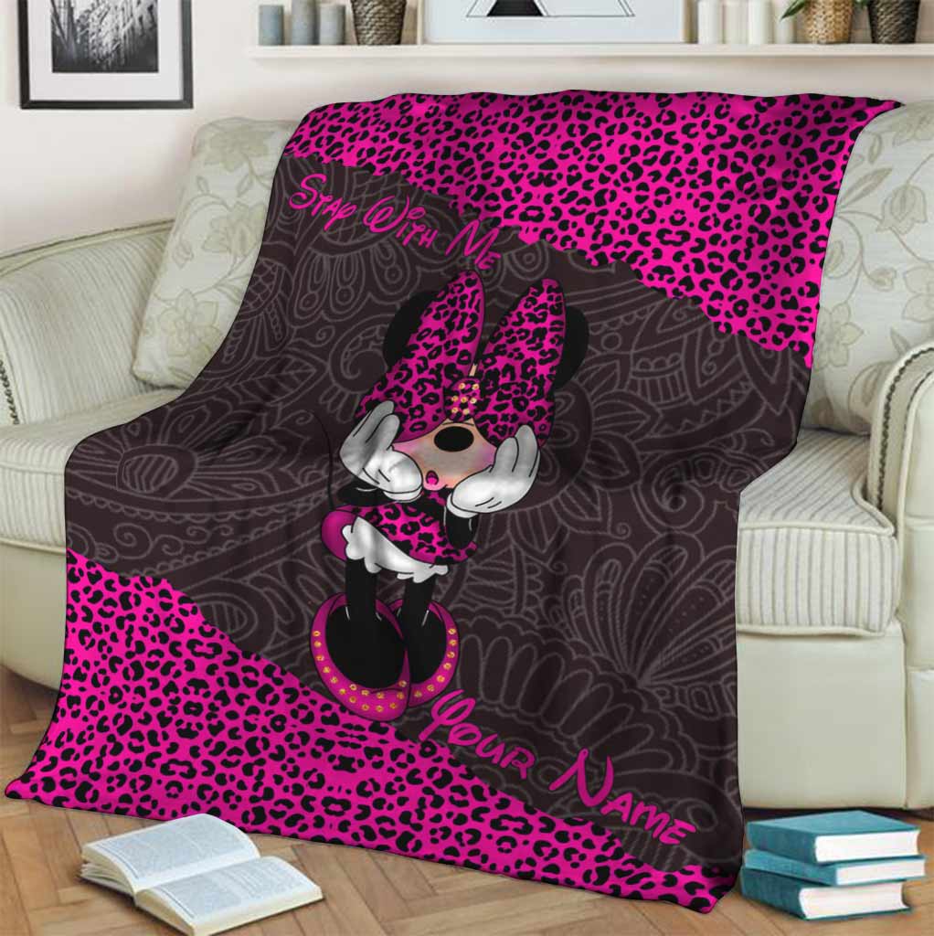 Personalized Leopard Print Mouse Blanket Custom Name Gift Blanket GradoCreations
