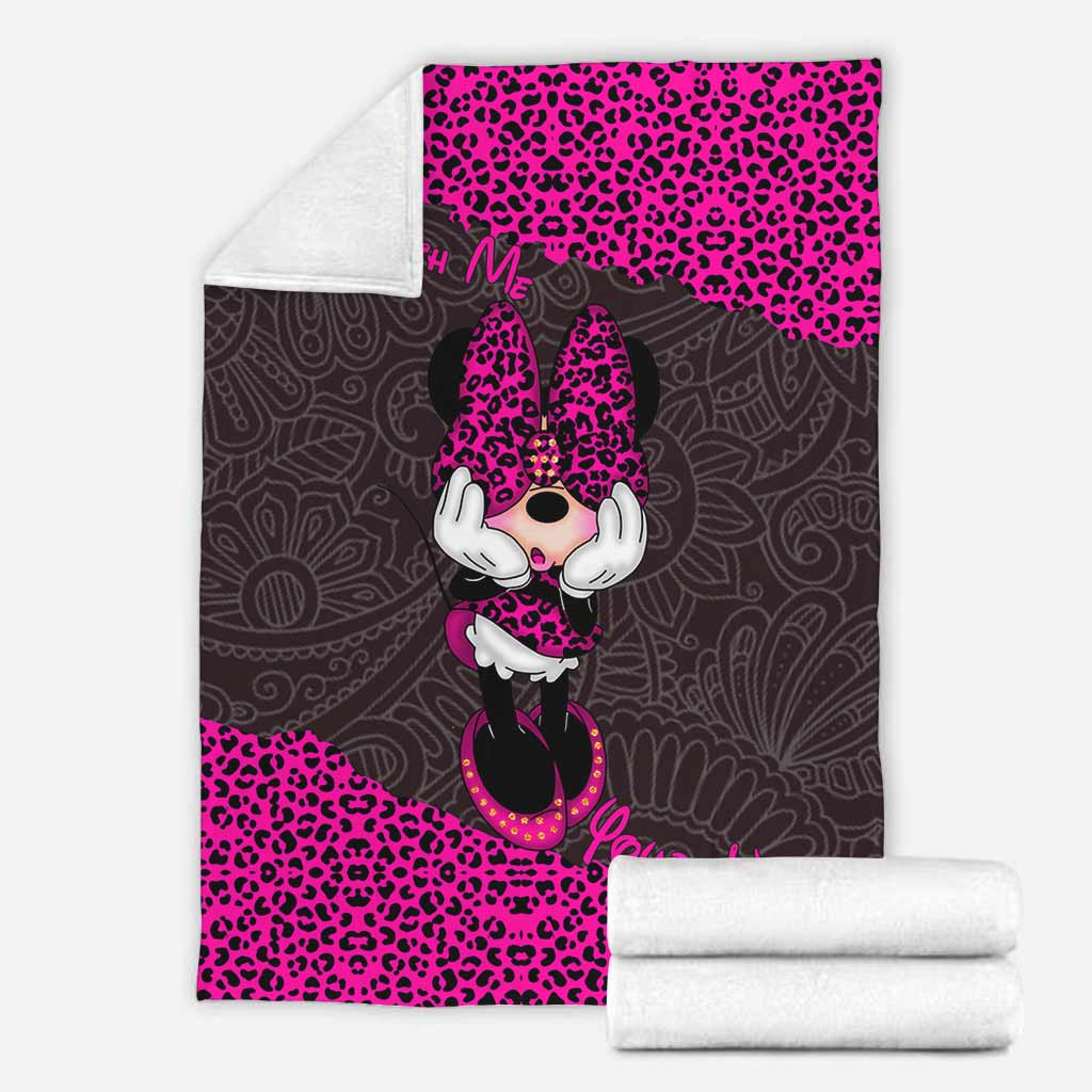 Personalized Leopard Print Mouse Blanket Custom Name Gift Blanket GradoCreations