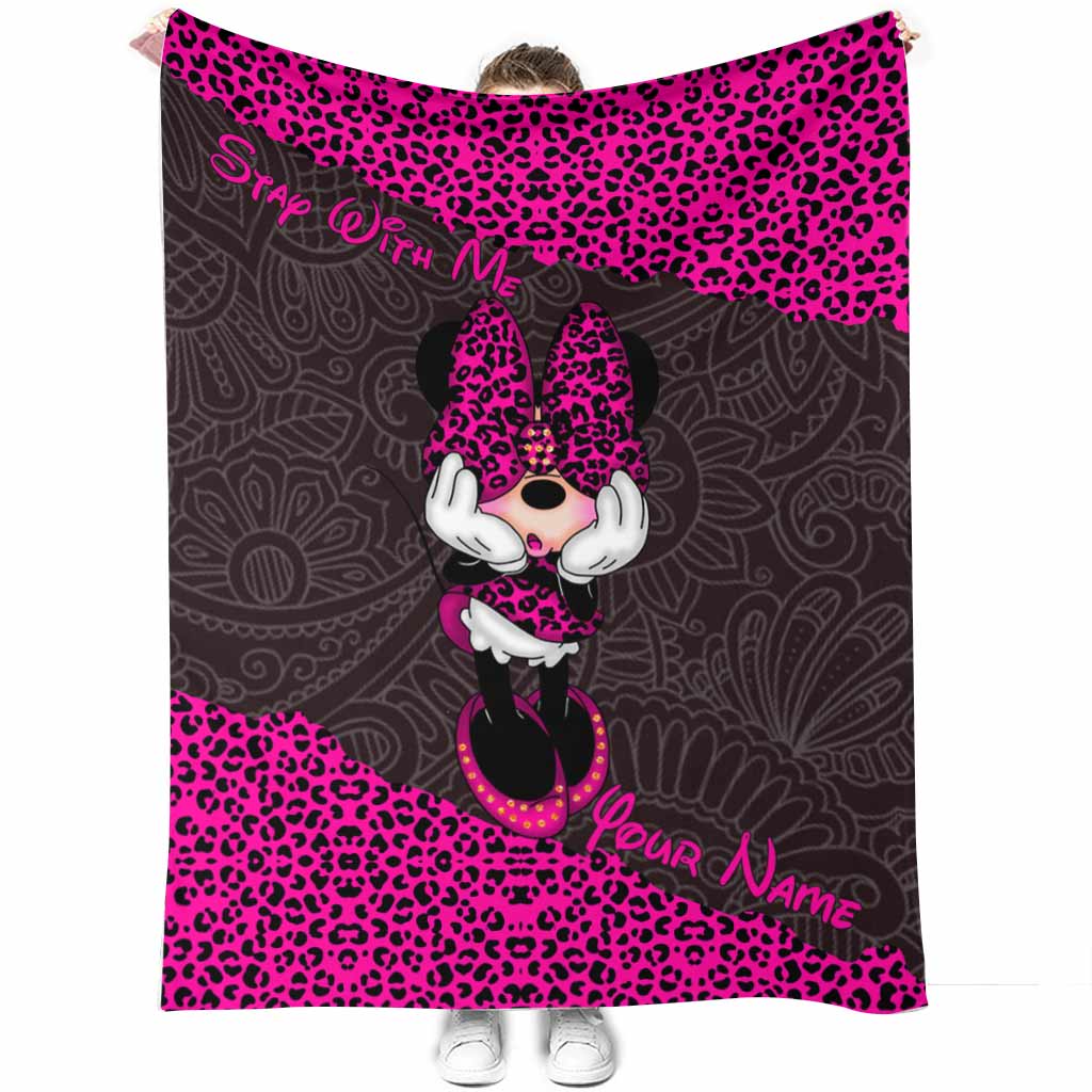 Personalized Leopard Print Mouse Blanket Custom Name Gift Blanket GradoCreations