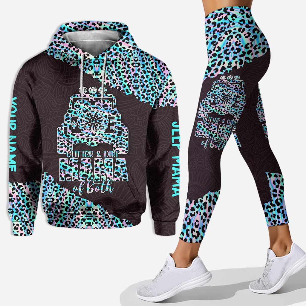 Personalized Leopard Print Hoodie and Leggings Set for Mom Hoodie & Leggings GradoCreations