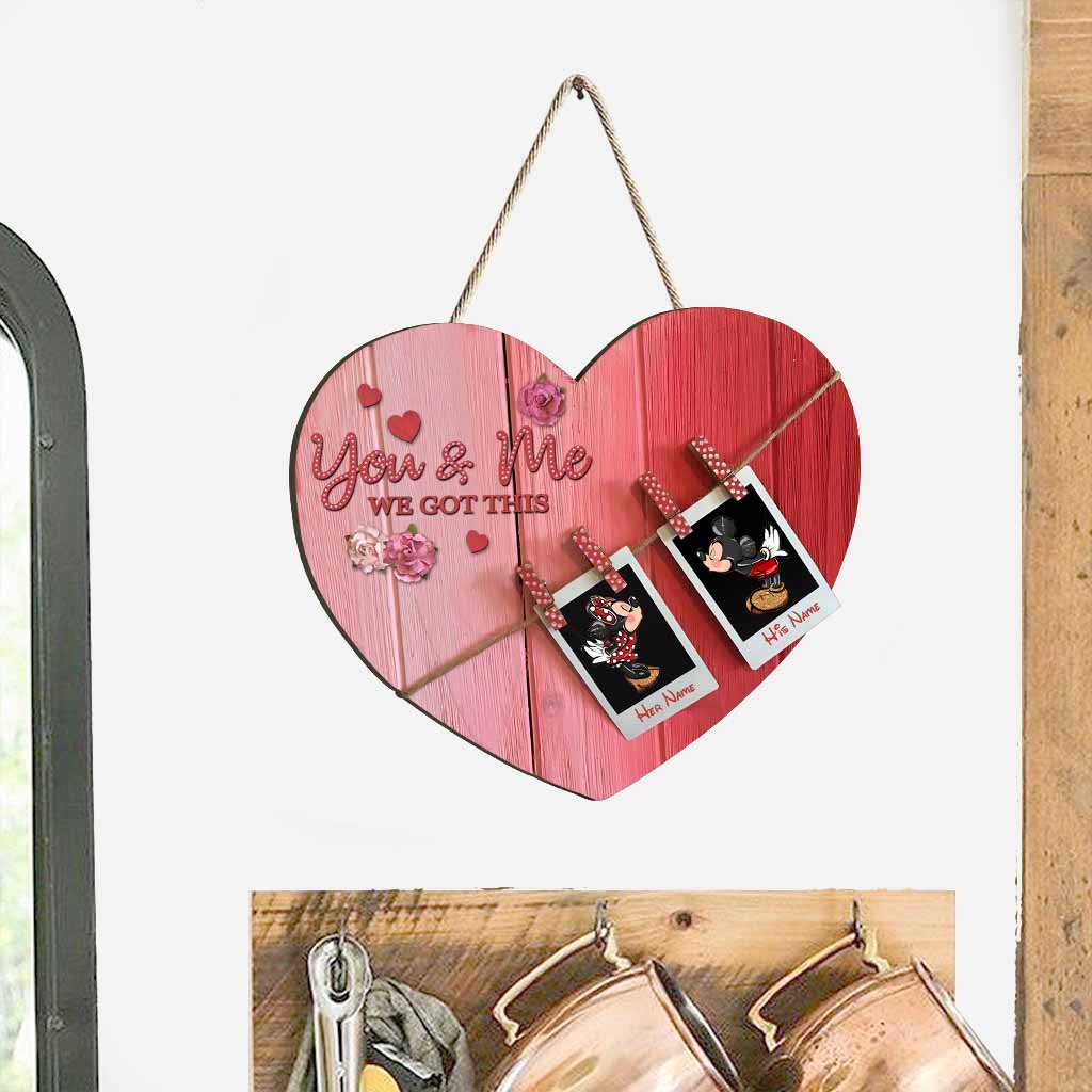Personalized Heart Wood Sign with Custom Names for Couples Wood Sign GradoCreations