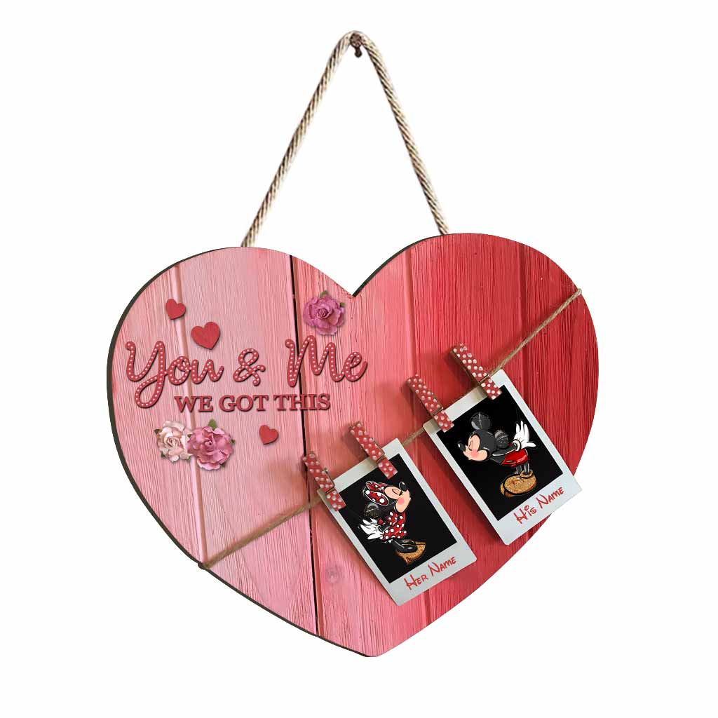 Personalized Heart Wood Sign with Custom Names for Couples Wood Sign GradoCreations