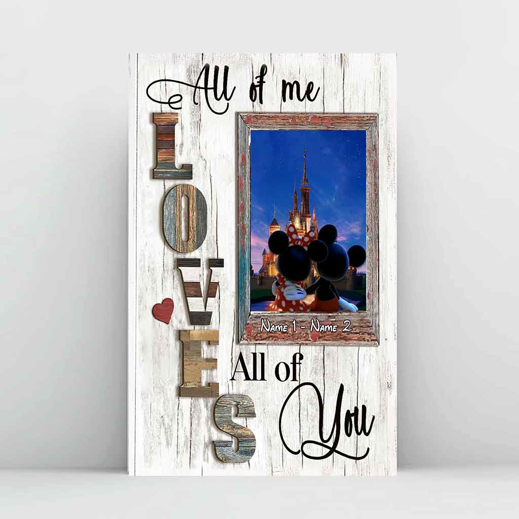 Personalized Couple Mouse Poster Custom Name Wall Art Gift Canvas and Poster GradoCreations
