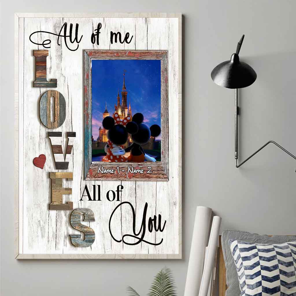 Personalized Couple Mouse Poster Custom Name Wall Art Gift Canvas and Poster GradoCreations