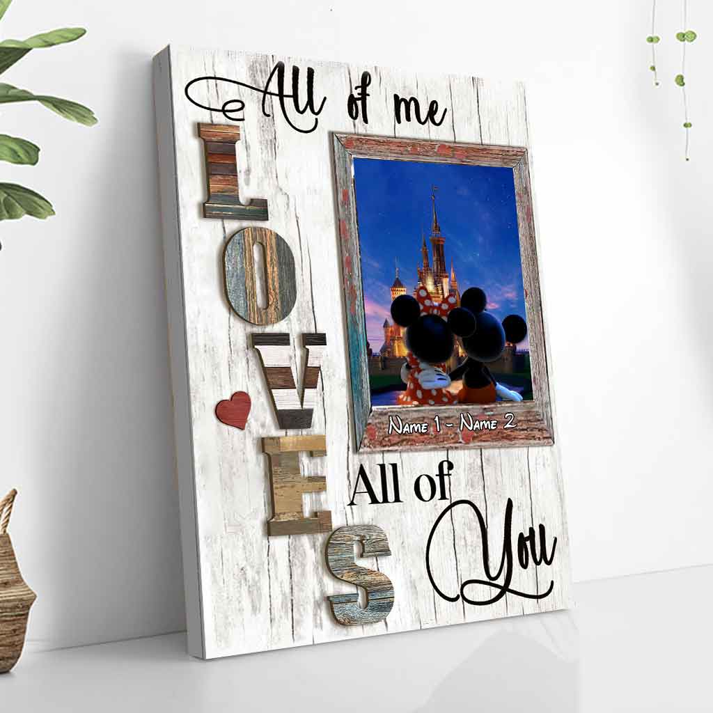 Personalized Couple Mouse Poster Custom Name Wall Art Gift Canvas and Poster GradoCreations