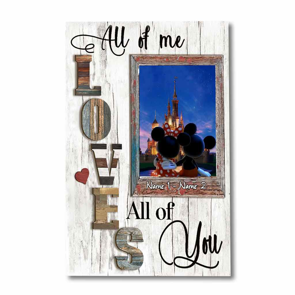 Personalized Couple Mouse Poster Custom Name Wall Art Gift Canvas and Poster GradoCreations