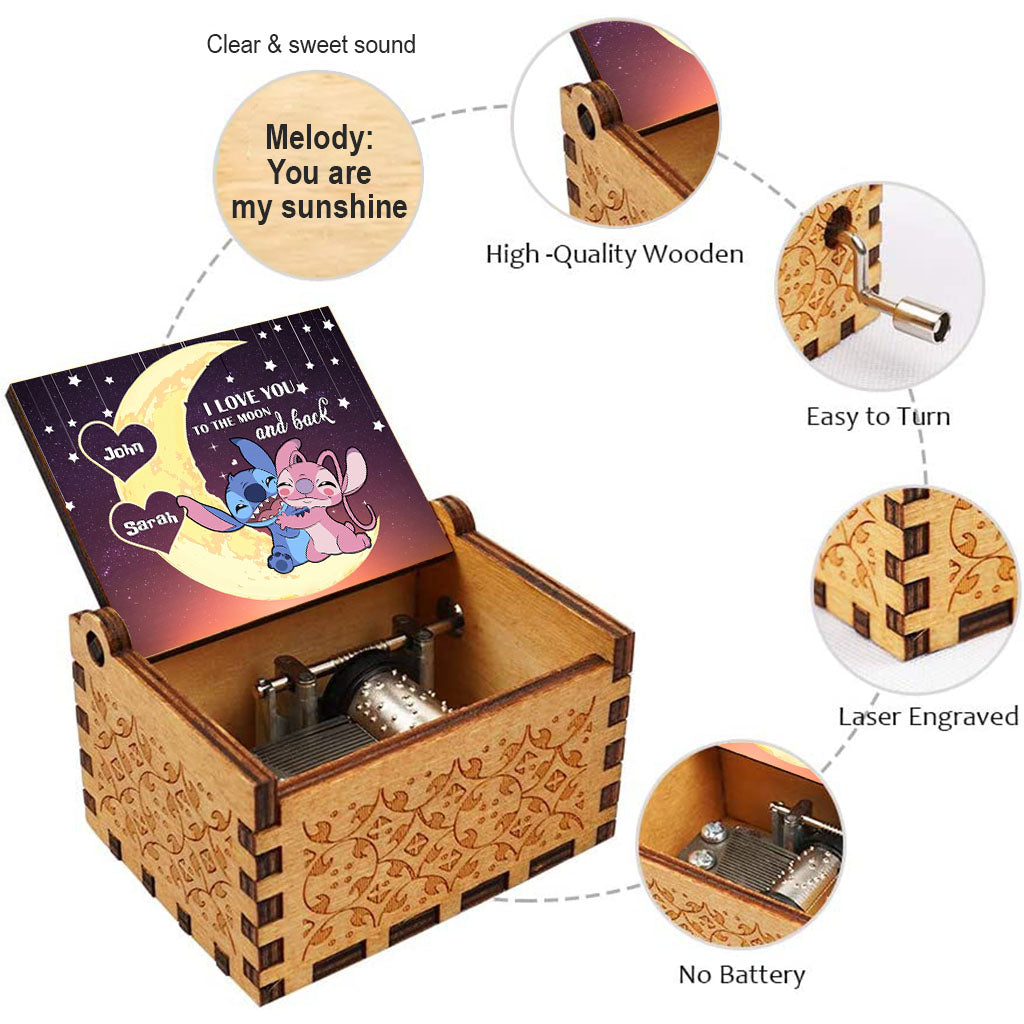 Personalized Ohana Hand Crank Music Box Custom Name Gift for Couple Hand Crank Music Box GradoCreations