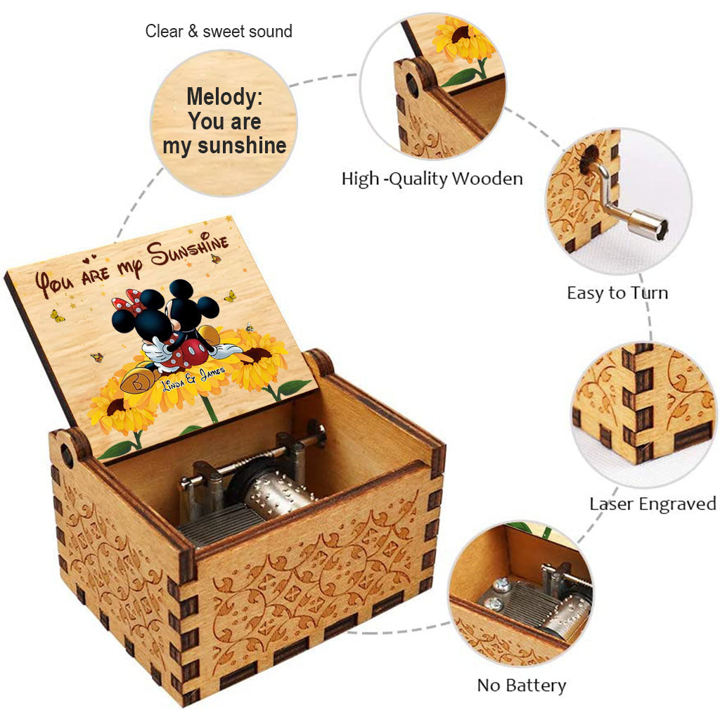 Personalized Hand Crank Music Box You Are My Sunshine Gift Hand Crank Music Box GradoCreations