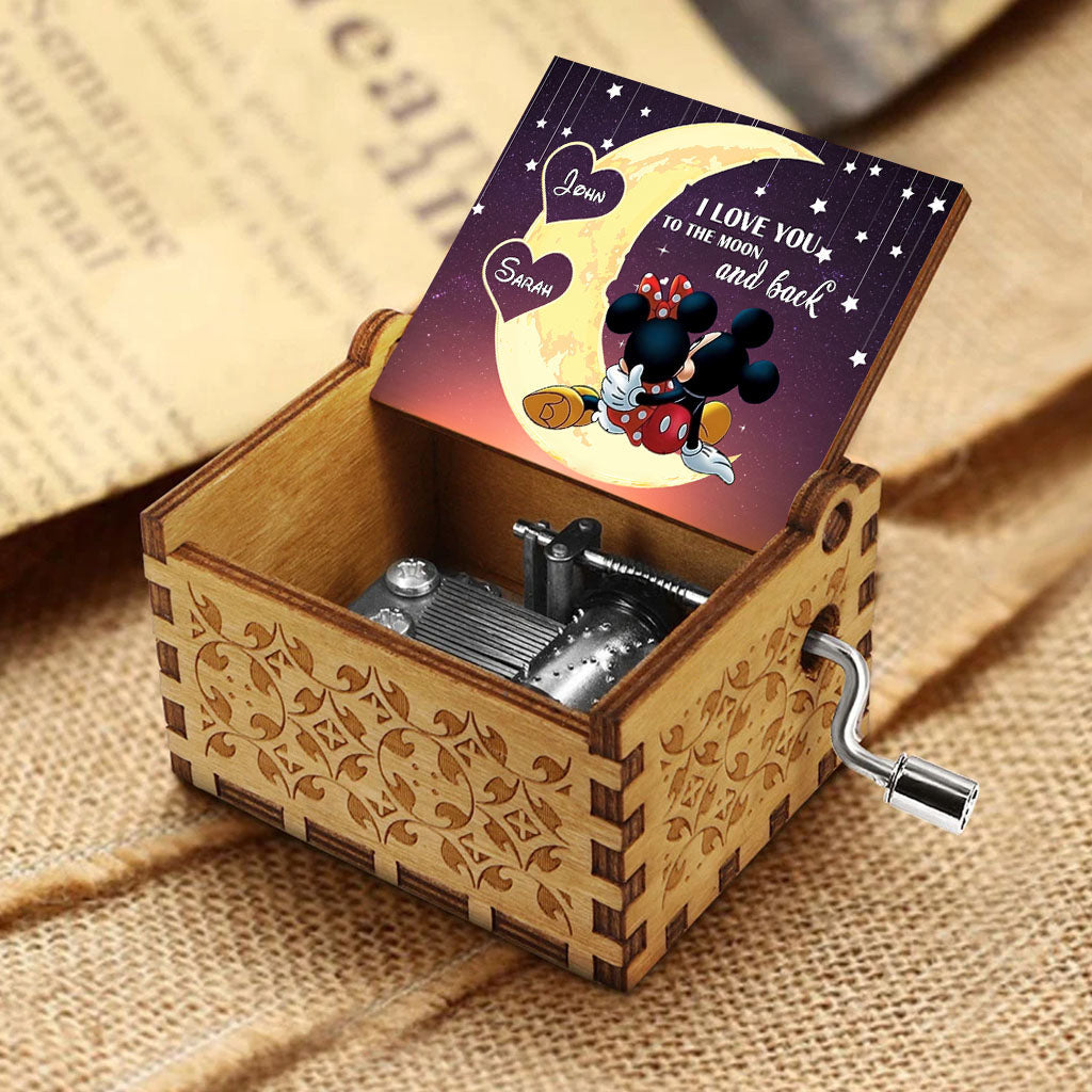 Personalized Hand Crank Music Box 'To The Moon And Back' Gift Hand Crank Music Box GradoCreations