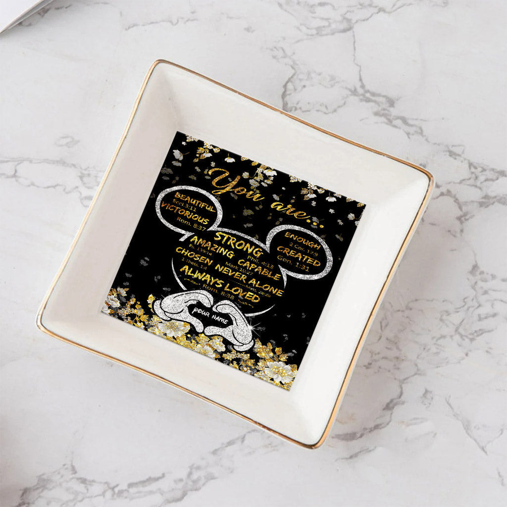 Personalized Ceramic Jewelry Dish Customized for Mom or Wife Jewelry Dish GradoCreations