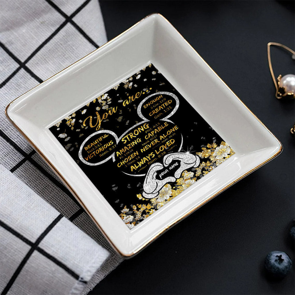 Personalized Ceramic Jewelry Dish Customized for Mom or Wife Jewelry Dish GradoCreations