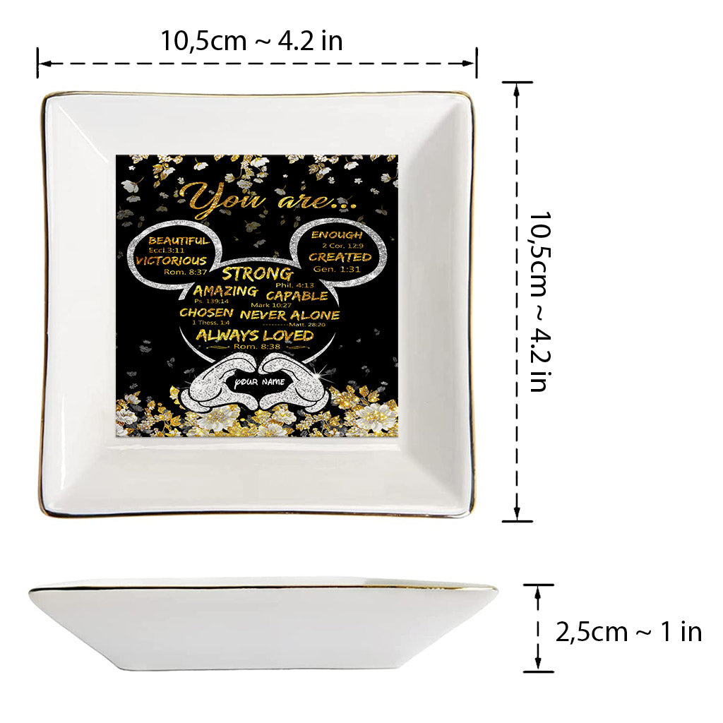 Personalized Ceramic Jewelry Dish Customized for Mom or Wife Jewelry Dish GradoCreations