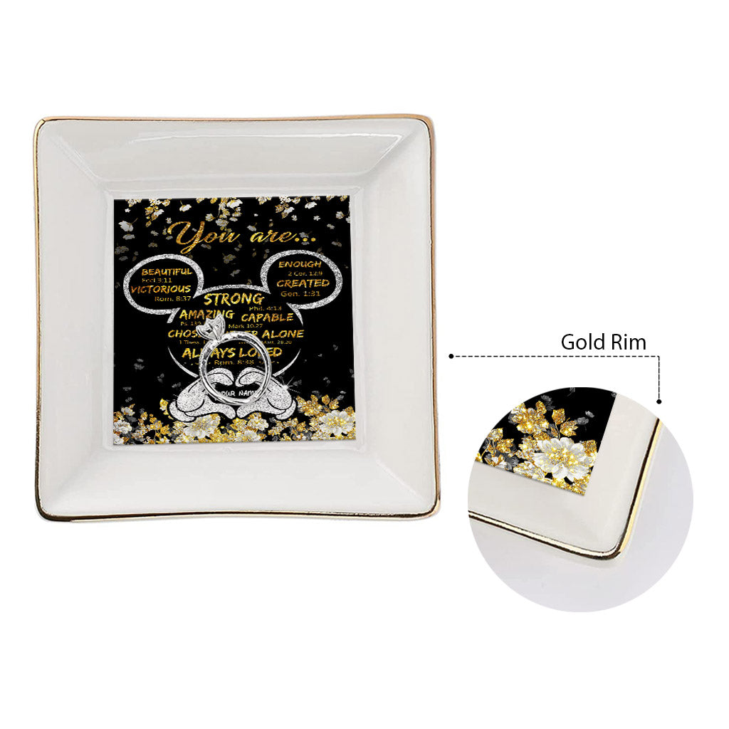 Personalized Ceramic Jewelry Dish Customized for Mom or Wife Jewelry Dish GradoCreations