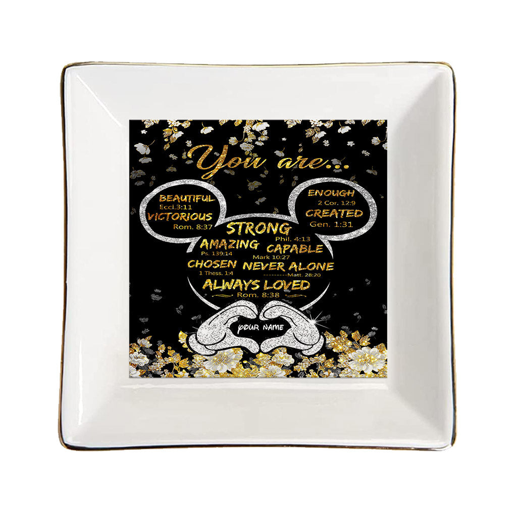 Personalized Ceramic Jewelry Dish Customized for Mom or Wife Jewelry Dish GradoCreations