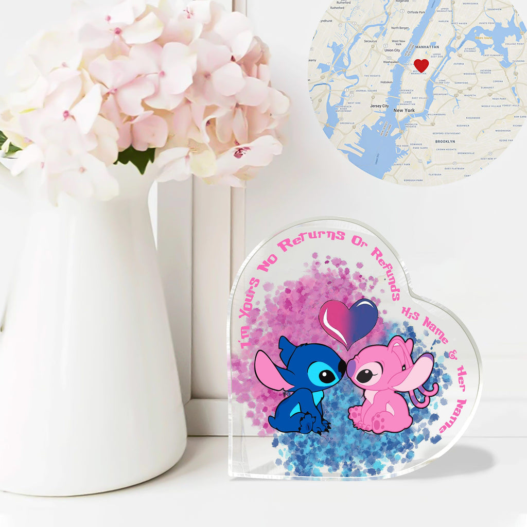 Personalized Heart Shaped Acrylic Plaque Custom Name Gift for Engagement or Wedding Custom Shaped Acrylic Plaque GradoCreations