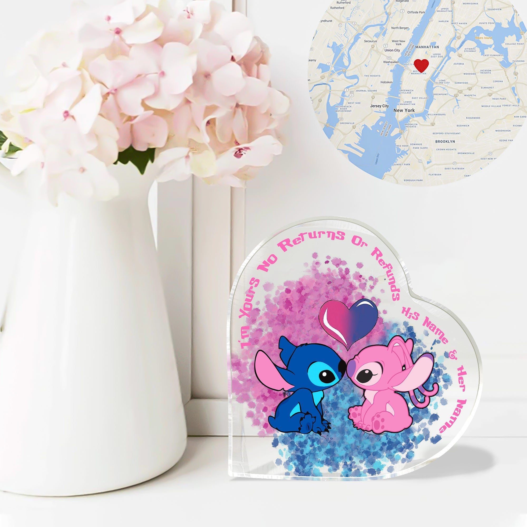 Personalized Heart Shaped Acrylic Plaque Custom Name Gift for Engagement or Wedding Custom Shaped Acrylic Plaque GradoCreations