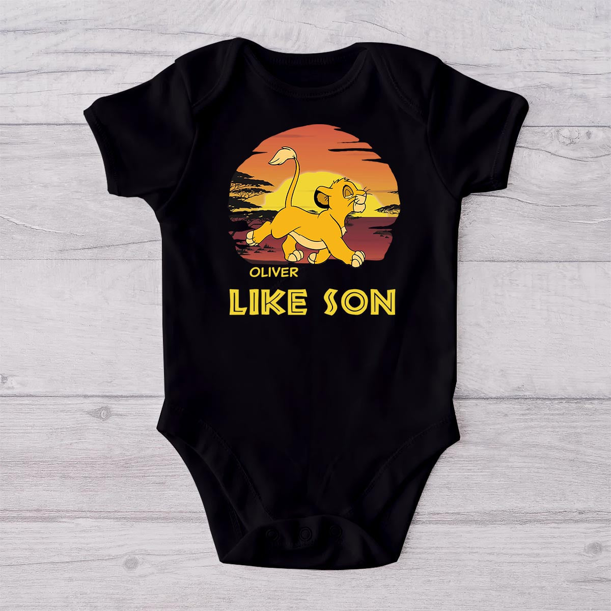 Personalized Father and Baby T-shirt Set Like Father Like Son Gift T-shirt And Baby Onesie GradoCreations