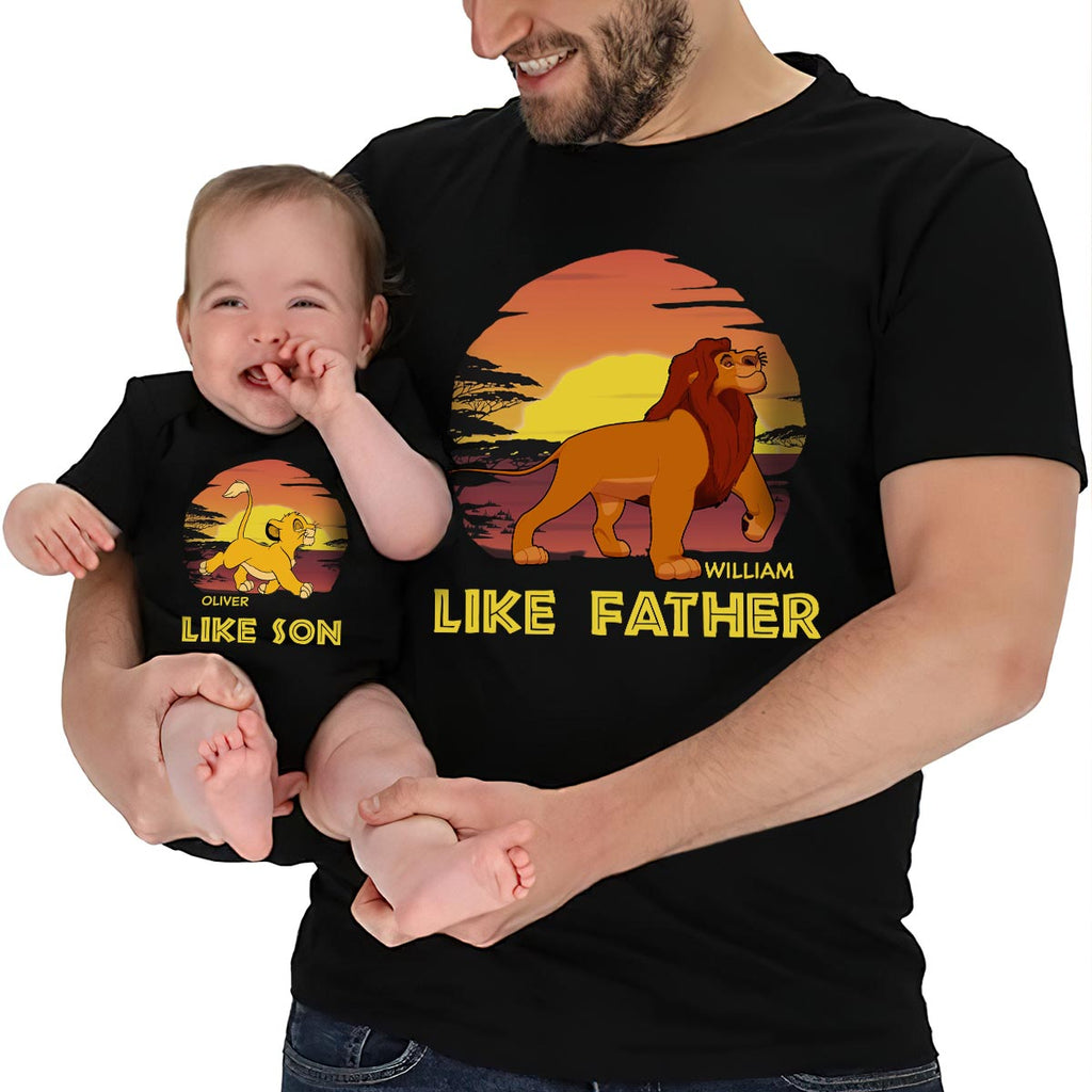 Personalized Father and Baby T-shirt Set Like Father Like Son Gift T-shirt And Baby Onesie GradoCreations