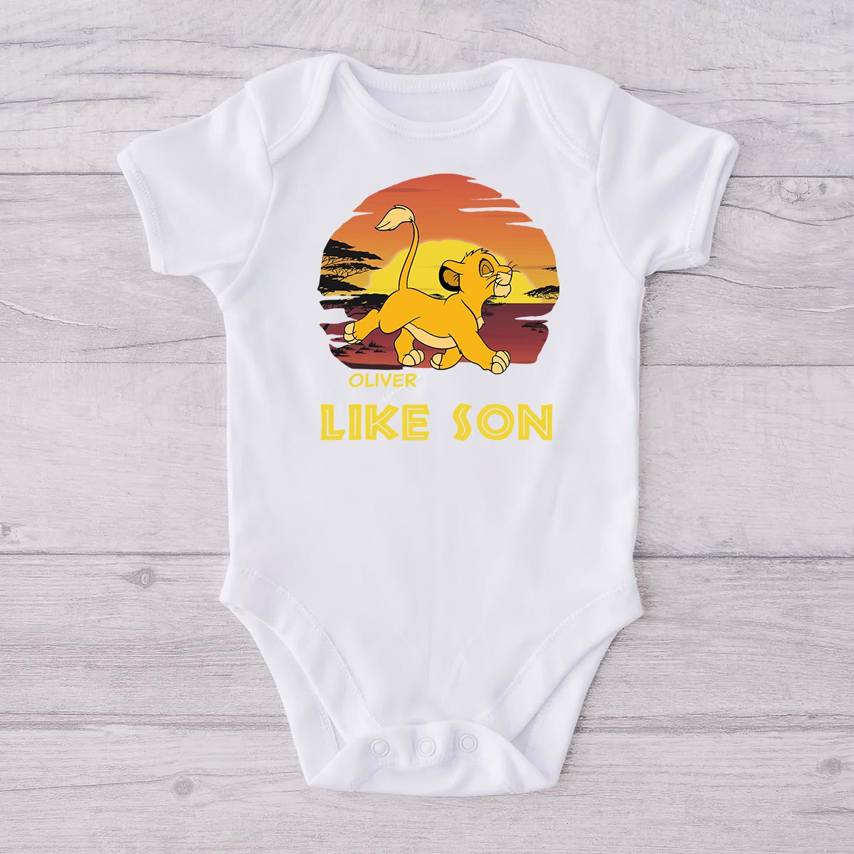 Personalized Father and Baby T-shirt Set Like Father Like Son Gift T-shirt And Baby Onesie GradoCreations