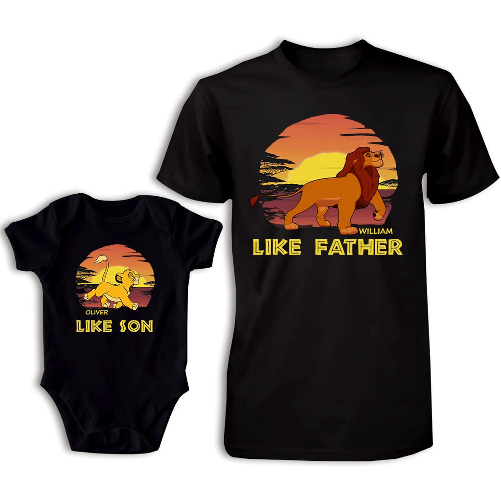 Personalized Father and Baby T-shirt Set Like Father Like Son Gift T-shirt And Baby Onesie GradoCreations