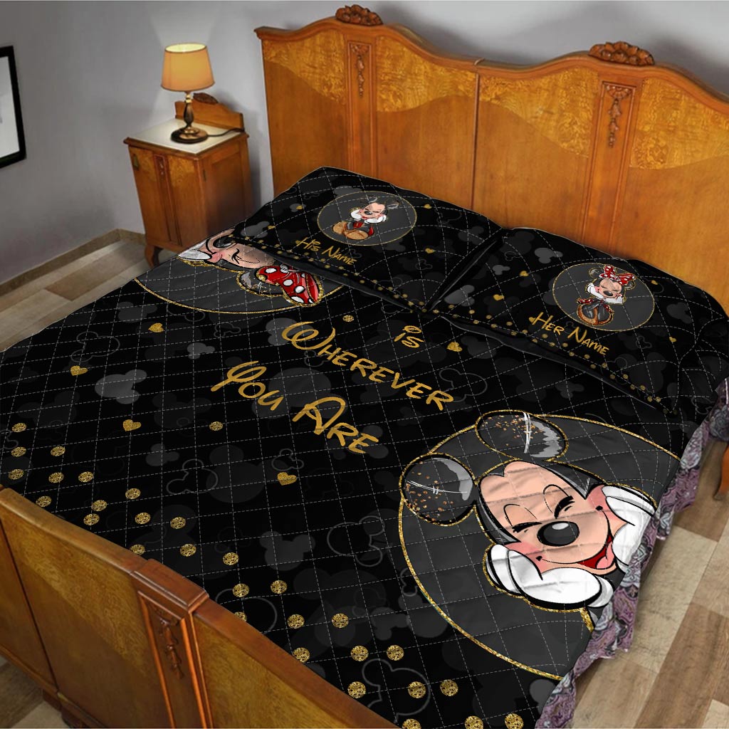 Personalized Minnie Mouse Quilt Set Custom Name Gift for Kids Quilt Set GradoCreations