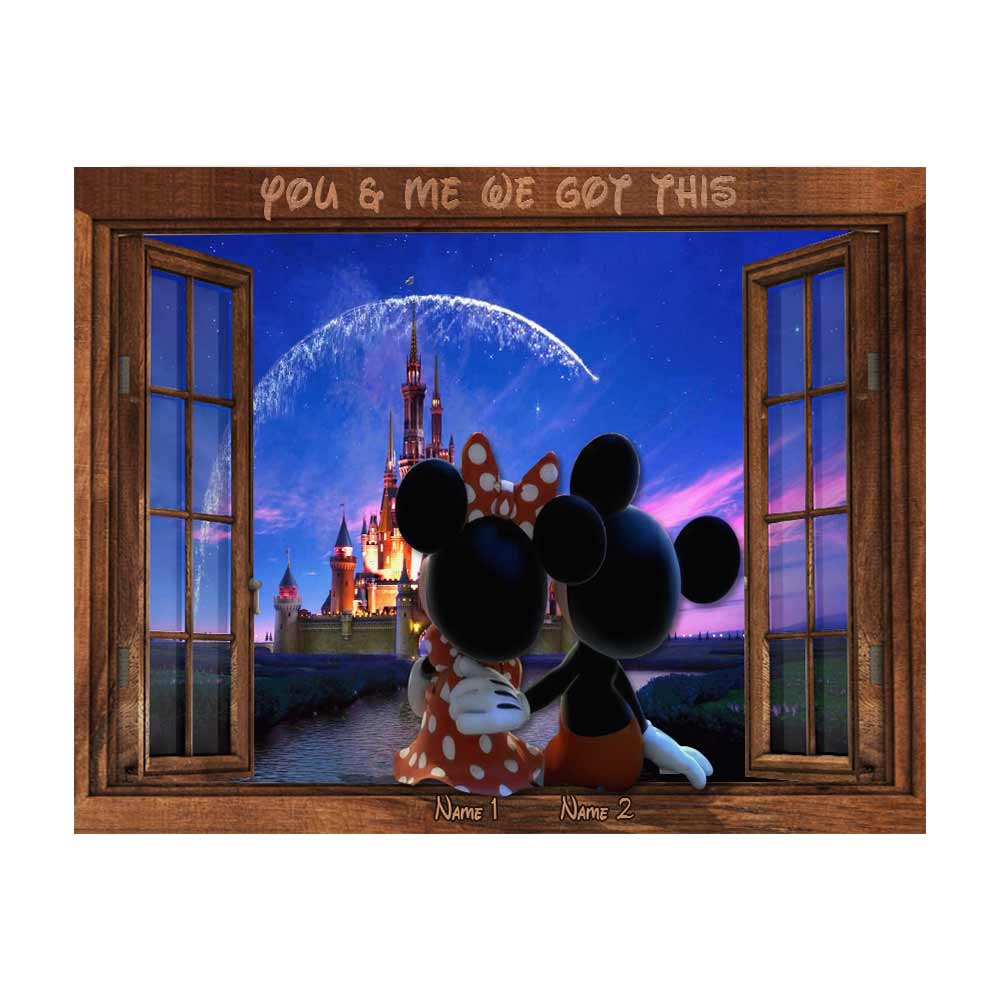 Personalized Couple Mouse Wall Tapestry Custom Names Gift for Anniversary Wall Tapestry GradoCreations