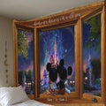 Personalized Couple Mouse Wall Tapestry with Custom Names - Valentine's Day Gift Wall Tapestry GradoCreations