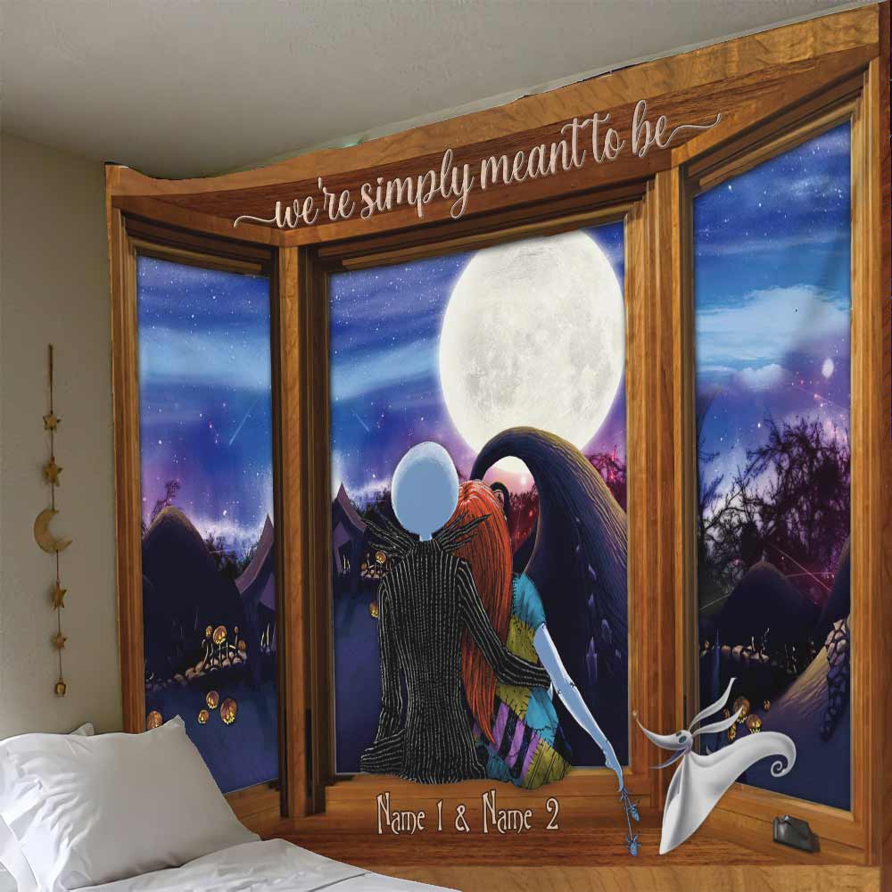 Personalized Nightmare Wall Tapestry Couples Gift for Anniversary Wall Tapestry GradoCreations