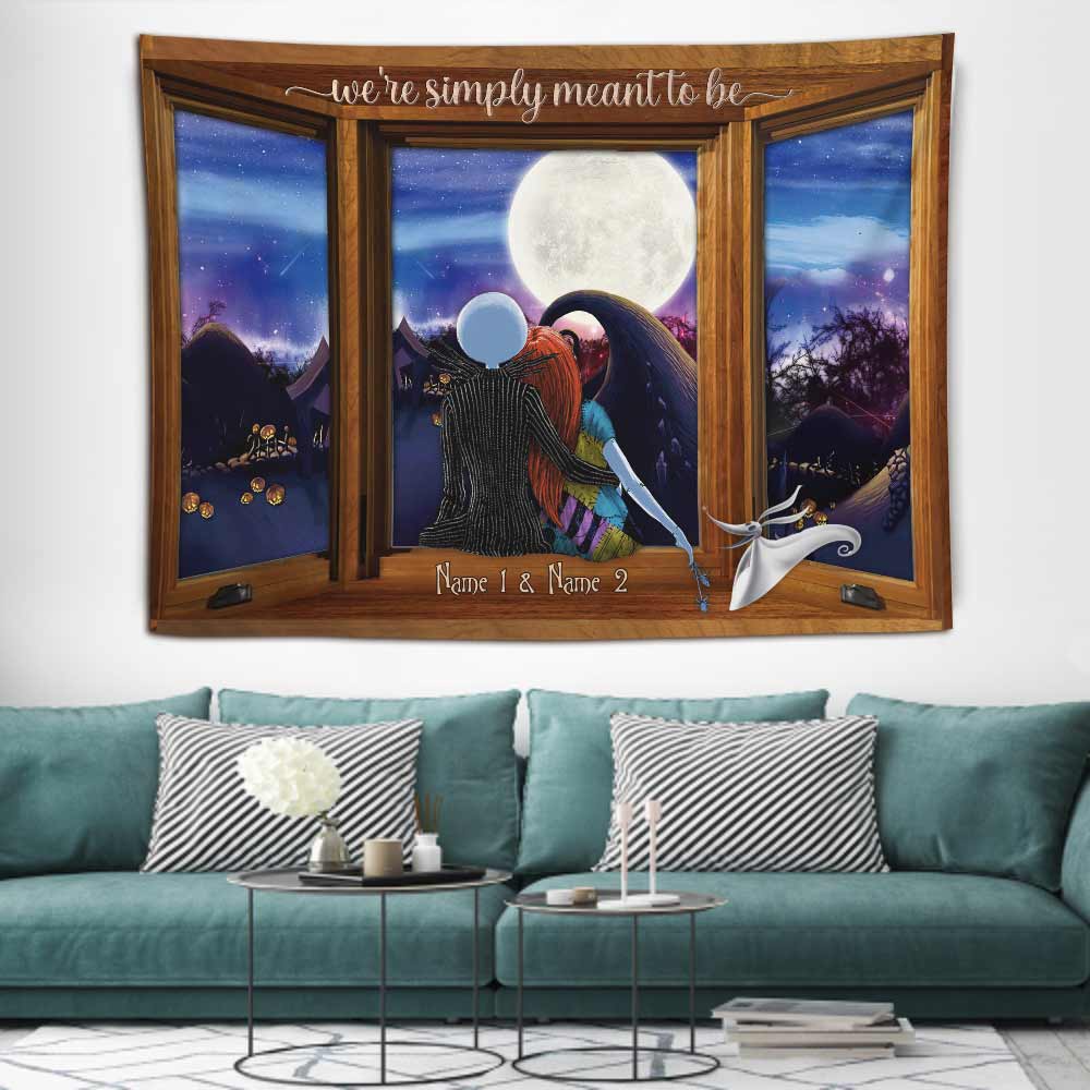 Personalized Nightmare Wall Tapestry Couples Gift for Anniversary Wall Tapestry GradoCreations