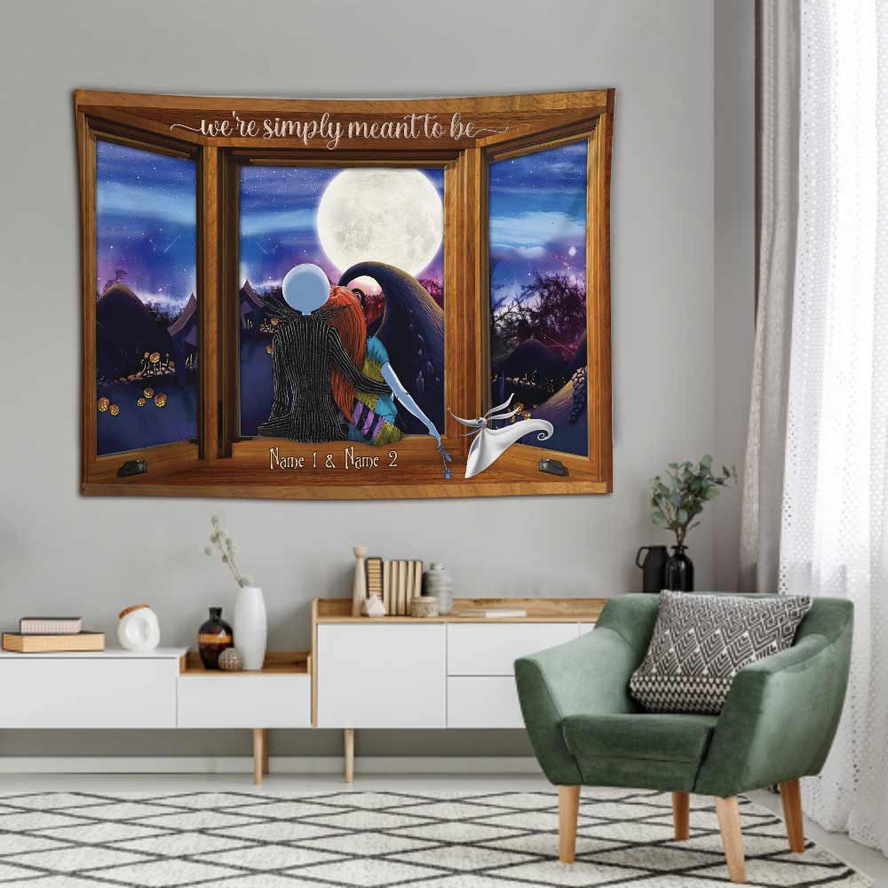 Personalized Nightmare Wall Tapestry Couples Gift for Anniversary Wall Tapestry GradoCreations