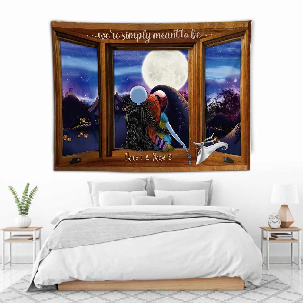 Personalized Nightmare Wall Tapestry Couples Gift for Anniversary Wall Tapestry GradoCreations