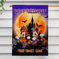 Personalized Halloween Mouse House Flag Custom Family Name Taffeta Decoration House Flag GradoCreations