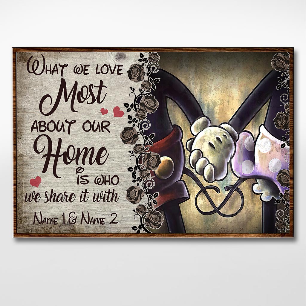 Personalized Home Poster Art Custom Name Gift for Couples Canvas and Poster GradoCreations