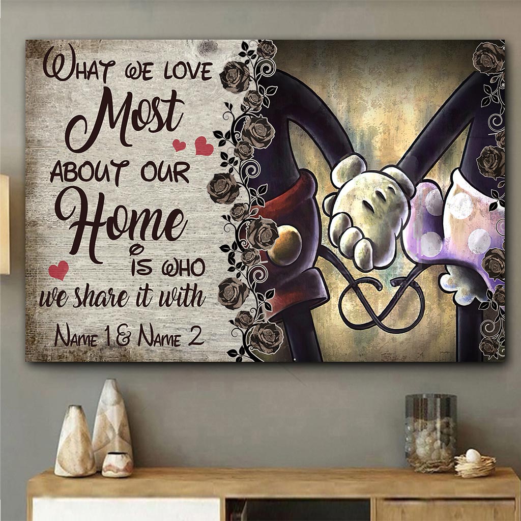 Personalized Home Poster Art Custom Name Gift for Couples Canvas and Poster GradoCreations