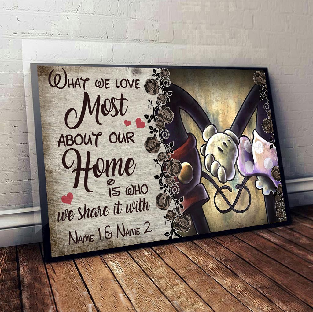 Personalized Home Poster Art Custom Name Gift for Couples Canvas and Poster GradoCreations
