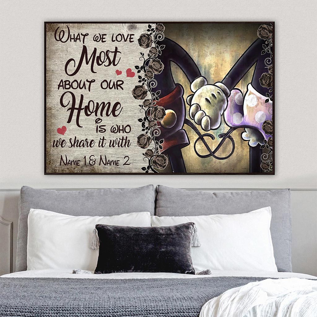 Personalized Home Poster Art Custom Name Gift for Couples Canvas and Poster GradoCreations