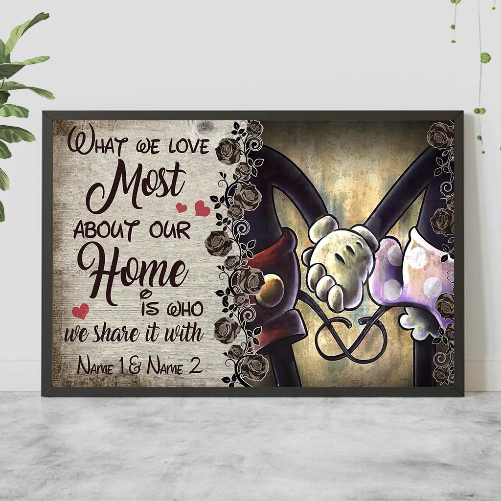 Personalized Home Poster Art Custom Name Gift for Couples Canvas and Poster GradoCreations
