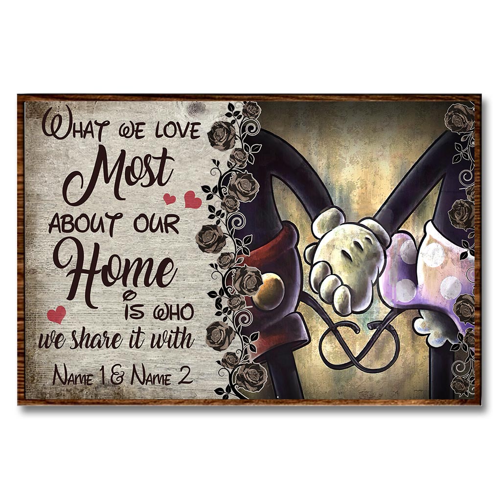 Personalized Home Poster Art Custom Name Gift for Couples Canvas and Poster GradoCreations