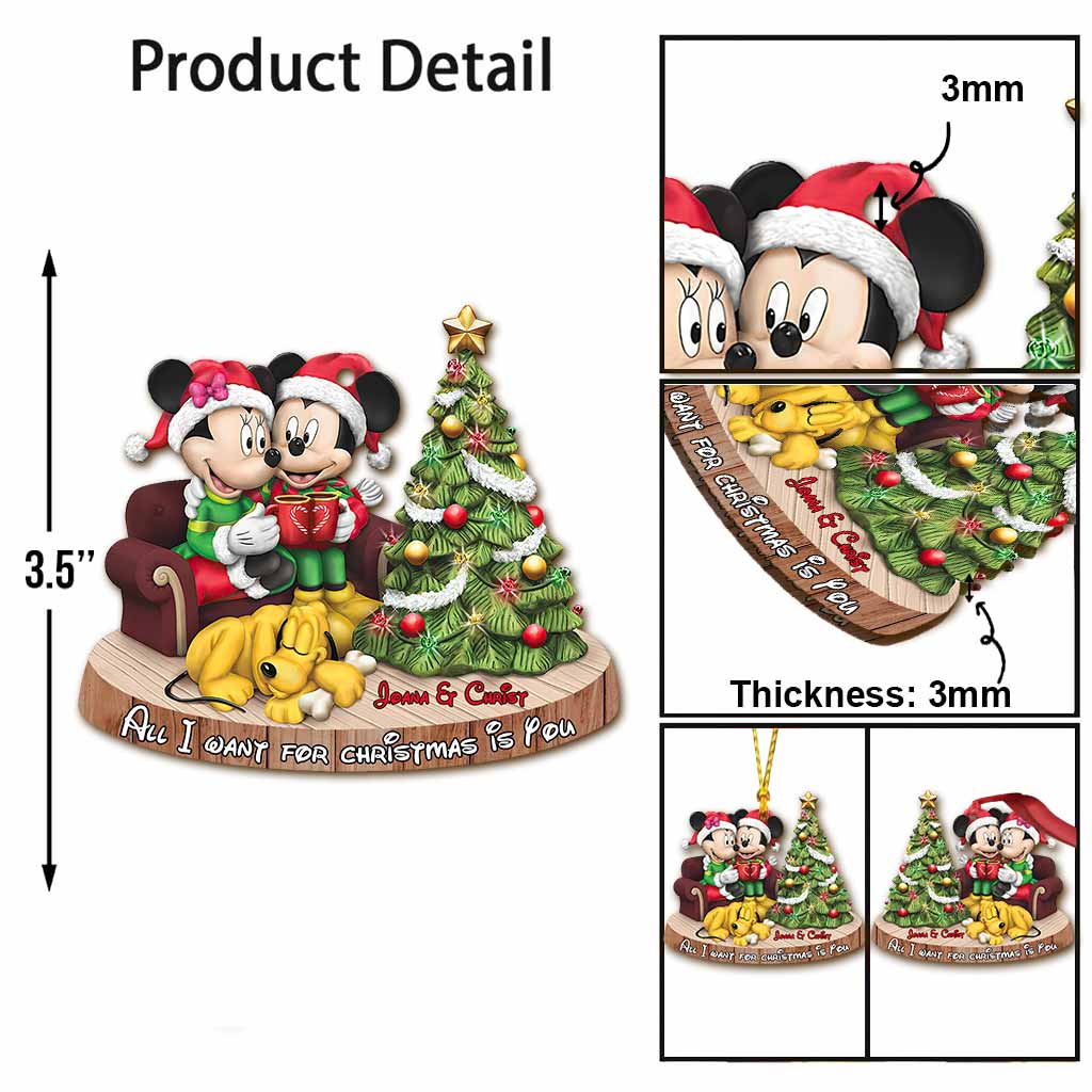 Personalized Christmas Mouse Ornament Custom Name Gift Ornament GradoCreations