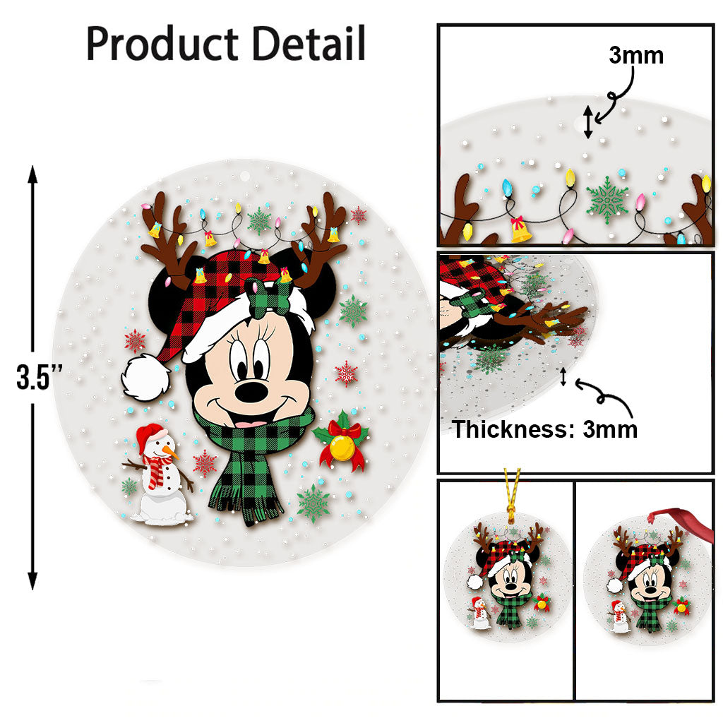 Personalized Acrylic Christmas Ornament with Custom Design One-sided Ornament GradoCreations