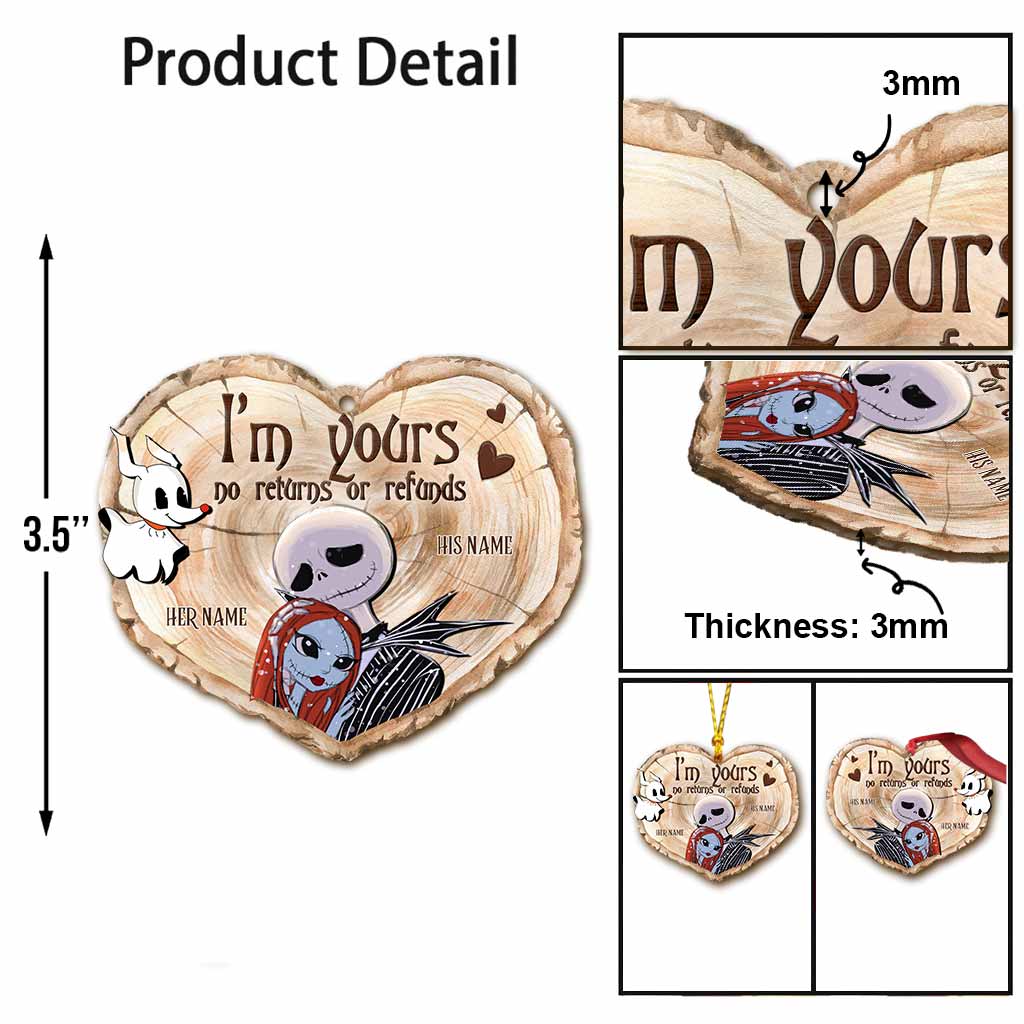 Personalized Double-Sided Christmas Ornament Custom Names Gift for Couples Ornament GradoCreations